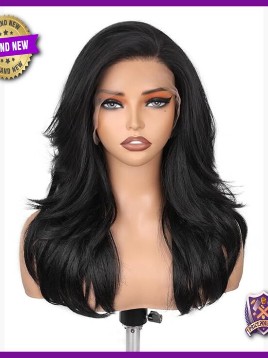 13x6 Lace Front Wig Butterfly Layers Heat Resistant Synthetic Hair main image 4
